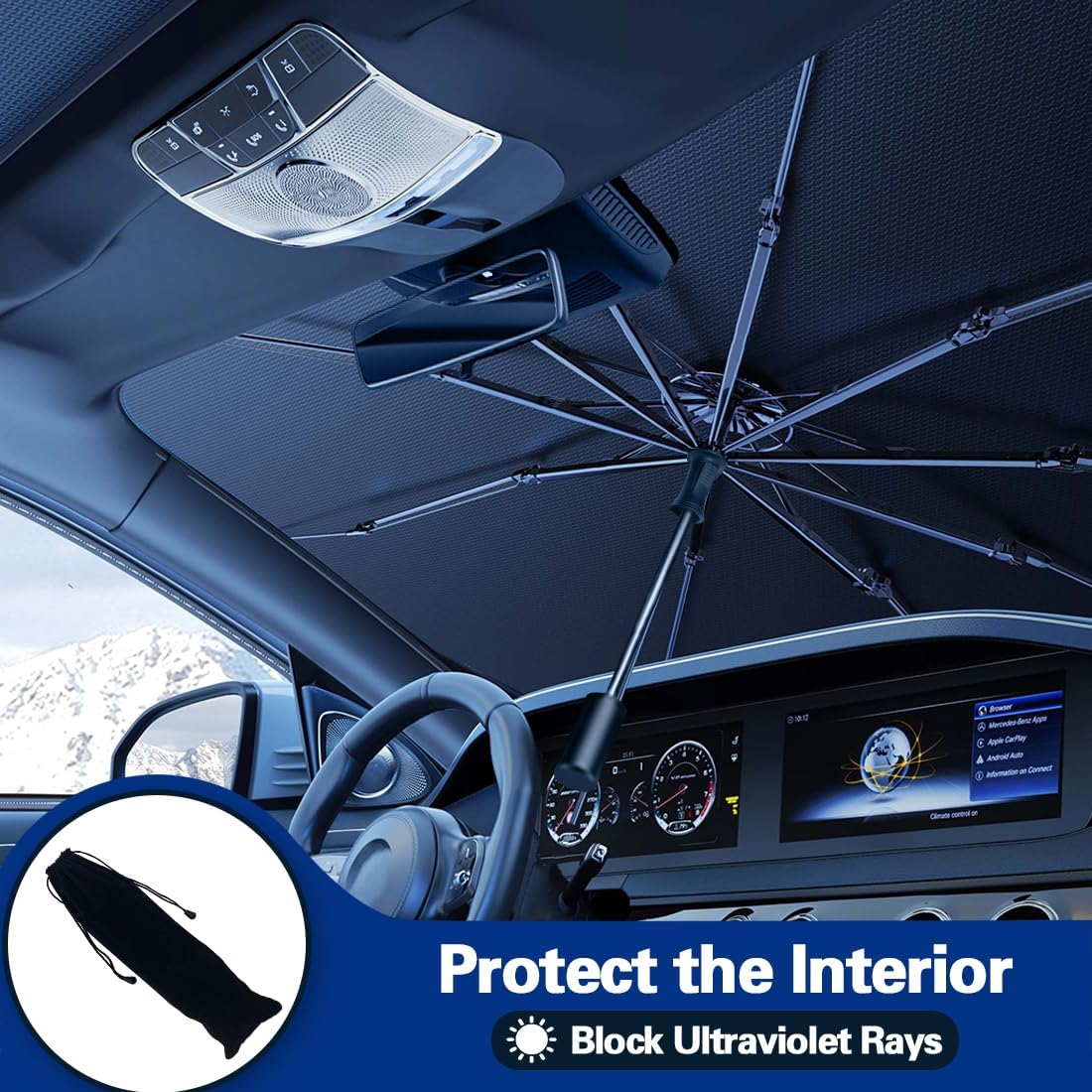 Car Windshield Foldable Sunshade Umbrella