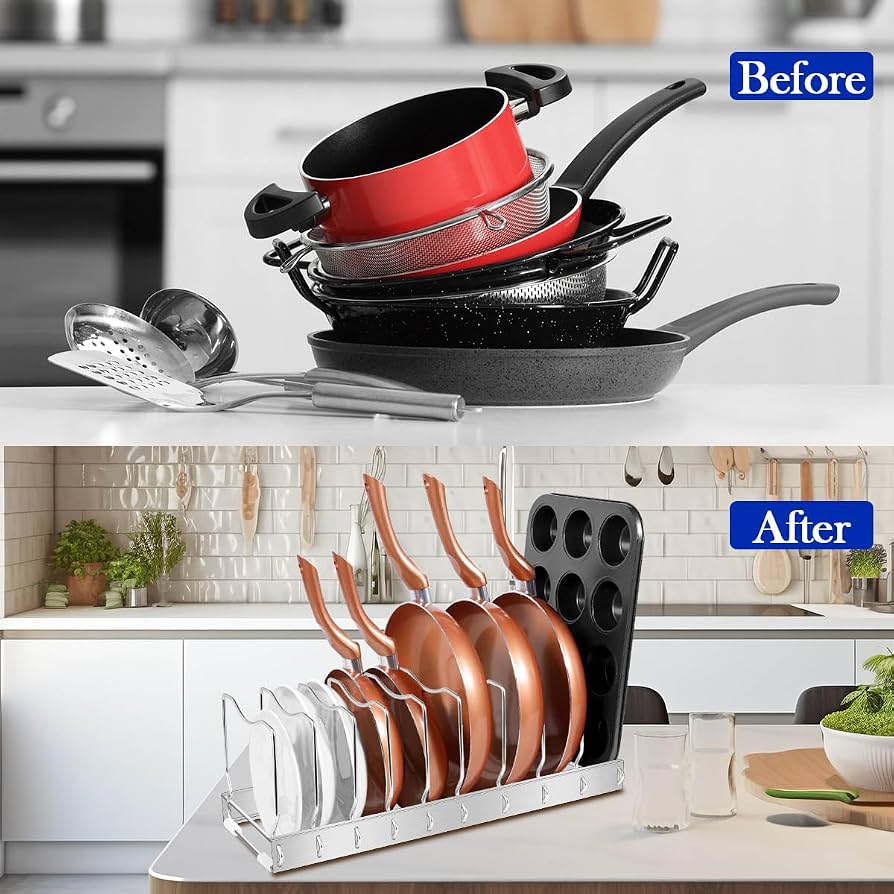 Universal Pot & Pan Lid Organizer Rack
