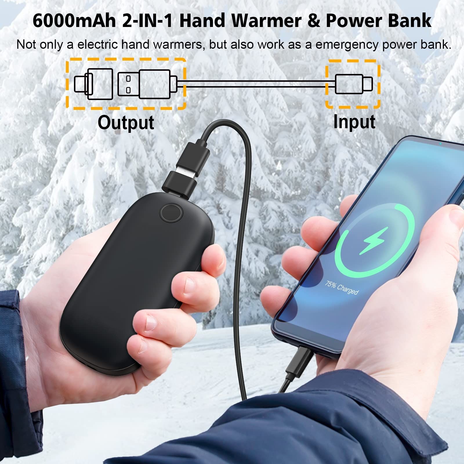Rechargeable Hand Warmer & Backup Power Bank