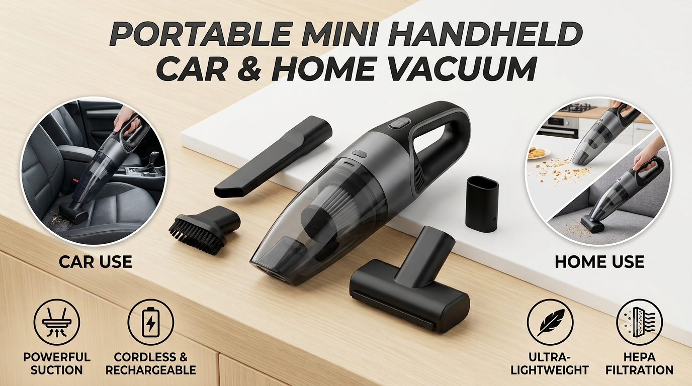 Portable Mini Handheld Car & Home Vacuum