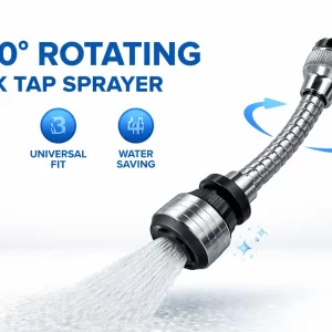 360° Rotating Sink Tap Sprayer – Universal Fit, Water-Saving