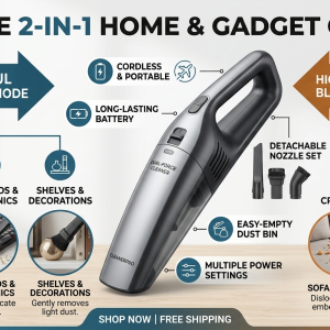 2-in-1 Cordless Handheld Vacuum & Air Blower – Multi-Purpose Deep Cleaner for Home & Gadgets